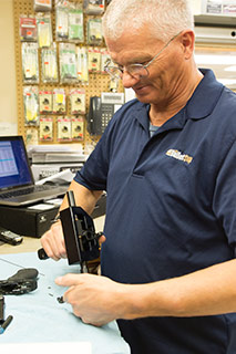 Gunsmith in Wichita working on firearm